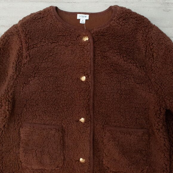 NWT J. Crew Sherpa Lady Jacket in Cocoa size L - Picture 4 of 13